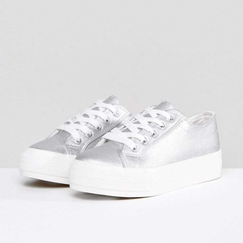 metallic platform sneakers